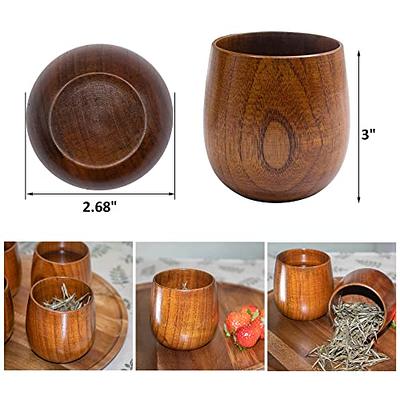 4Pcs Wood Coffee Mug, Small Wooden Tea Cup Japanese Style Latte Mug Wine  Mug for Drinking Natural Wo…See more 4Pcs Wood Coffee Mug, Small Wooden Tea