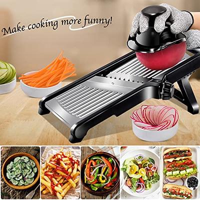 Adjustable-Foldable Mandoline Slicer with Comfort Grip Hand