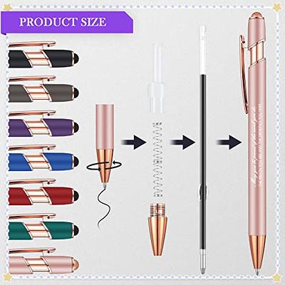 Yeaqee 15 Set Employee Appreciation Pen Gift 15 Thank You Ballpoint Pen  with Stylus Tip 15 Motivational Pencil Pouch 15 Inspirational Keychain 15