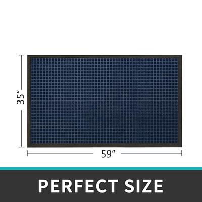 DEXI Large Door Mat Front Indoor Outdoor Doormat,Low Profile Heavy Duty  Rubber Outside Rugs for Entryway Patio Garage,3'x5',Black