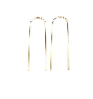 Gold Arc Threader Earrings Wrapped in Silver – kdavisstudios