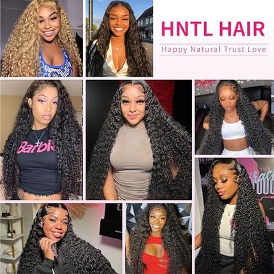 Deep Wave Human Hair 4 Bundles Brazilian Virgin Hair Weave Bundles Deep  Curly 12A Grade Unprocessed Hair Extensions Natural Black 20 22 24 26 inch