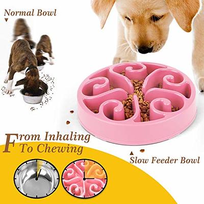 WHIPPY Slow Feeder Bowl for Small Medium Dog Fun Maze Feeder Dog Food Water  Bowl Anti-Slip Puzzle Bowl No Chocking Healthy Interactive Bloat Stop Dog