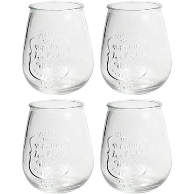 HomeWetBar Monogrammed Stemless Wine Glasses, Set of 4 (Personalized  Product)