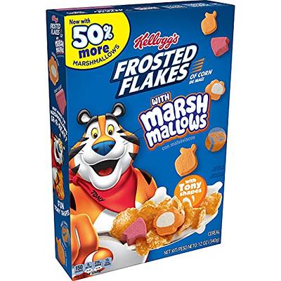 Kellogg's Frosted Flakes Cold Breakfast Cereal, 8 Vitamins and Minerals,  Kids Snacks, Family Size, Strawberry Milkshake, 23oz Box (1 Box)