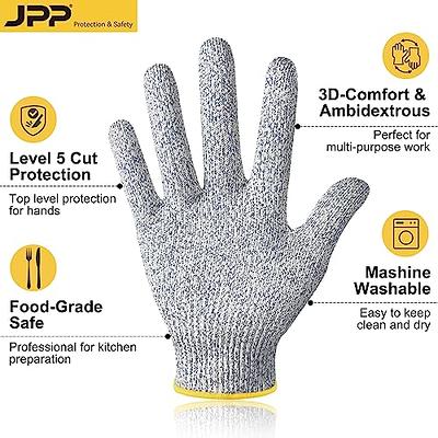 4 Pairs Cut Resistant Gloves Food Grade Level 5 Hand Protection