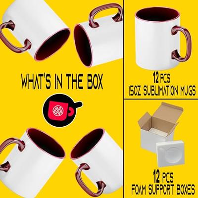 Buy 12 Pack Sublimation Mugs - 15 oz Sublimation Mugs Blank Sublimation  Cups Set White Mugs Sublimation Coffee Mugs Sublimation Mugs Bulk DIY  Coated Ceramic Mugs for Coffee, Soup,Tea, Milk,Latte,Hot Cocoa Online