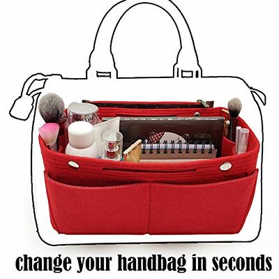HyFanStr Small Purse Organizer with Zipper, Felt Insert Bag Organizer  Handbag Tote Liner Pouch for Women Red - Yahoo Shopping
