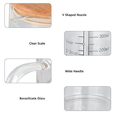 Glass Measuring Cup, V Shaped Nozzle Transparent Cups, Liquid Measuring Cups  with Lid, for Home, Restaruant Use.(1000ML) - Yahoo Shopping