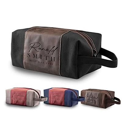 Groomsmen Gift Personalized Leather Toiletry Bag Waterproof