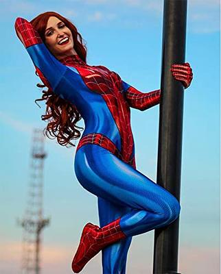 Spider Women Costume Bodysuit Adult with Mask and Lenses,Halloween  Superhero Girl Cosplay Catsuit Jumpsuit Romper (3XL,Red) - Yahoo Shopping