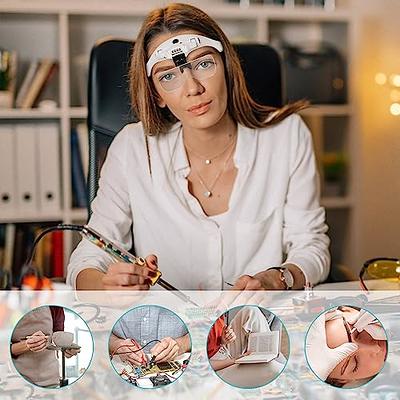 Headband Magnifying Glass with Light, 1X to 14X Magnifying Glasses