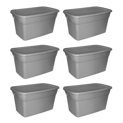 Tough Box 15 Gallon Clear Storage Tote with Gray Lid
