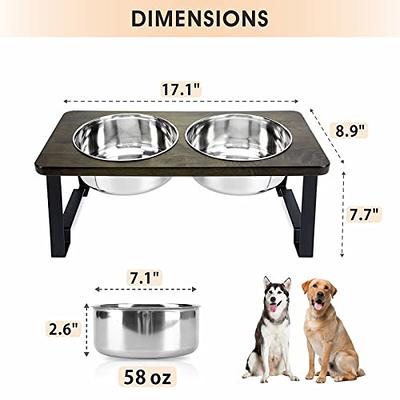 Dog Bowls Elevated Wood Raised Dog Bowl Stand With Double Bowls Raised  Feeder