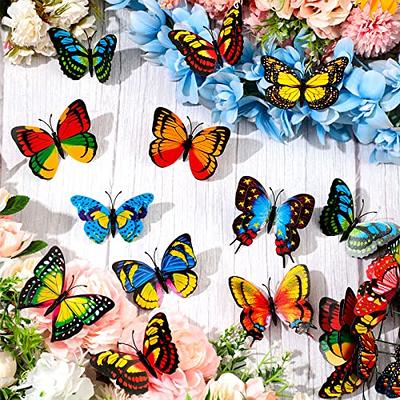 Waterproof Butterfly Garden Yard Planter Butterfly Flower Arrangement  Colorful Butterfly Outdoor Decor Flower Pots Decoration