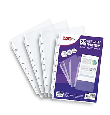 Clear Sheet Protectors for 3 Ring Binders - 100 Pack Letter Size Top Load  8.5 x 11 Page Holders Highlight Transparent OS01100