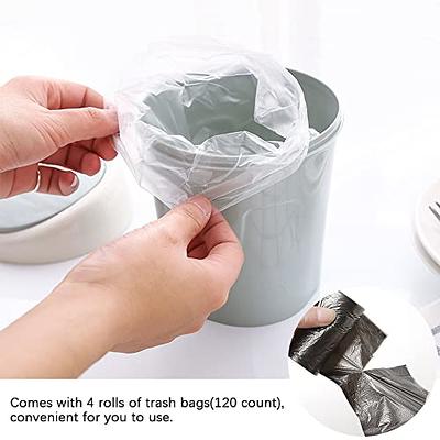 2 Pcs Plastic Mini Wastebasket Trash Can with Swing Lid with 120