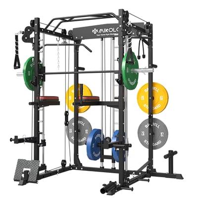 Mikolo Smith Machine Home Gym, 2200 lbs Power Rack Cage with Cable