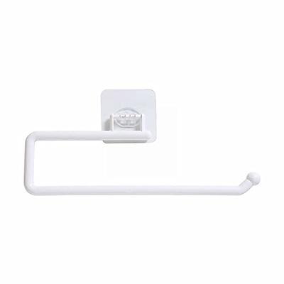 Paper Towel Holder Wall Mount Paper Towel Rack Self Adhesive Under Cabinet  Paper Towel Holder 11.2 Inch Toilet Paper Holder For Kitchen Bathroom  Cabinets Metal Wall Plate Rack (White, One Size) 