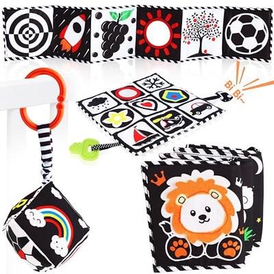 Black and White High Contrast Baby Sensory Toys Baby Soft Book for Early  Education，0-3 Years Old Newborn Toys,Ladybug