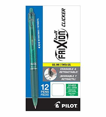 Pilot FriXion Rollerball Erasable Tip Pens - 0.7mm Point - BLACK BLUE RED  GREEN