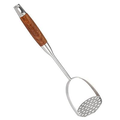 Obsoorth Mashed Potato Masher Stainless Steel Foldable Non Stick 12 inch Long Handle Heavy Duty Smasher Kitchen Tool with Small Holds for Avocado