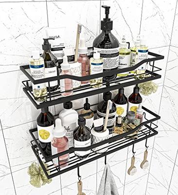 2 Packs Adhesive Shower Caddy with Hooks - No Drilling Rustproof Traceless  Stainless Steel Wall Mounted Shower Storage Organizer Shelf Rack Holder for  Bathroom Toilet Restroom Kitchen - Matte Black - Yahoo Shopping