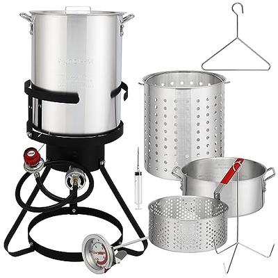 18 Qt Deep Fryer Complete Cooker Kit Outdoor Aluminum Dual Basket Fish Pot