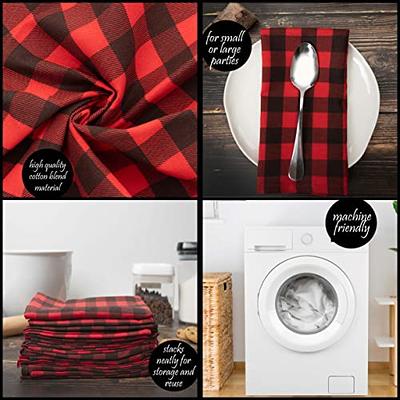 Cloth Napkins Set of 2,Buffalo Plaid Napkins,Washable Reusable