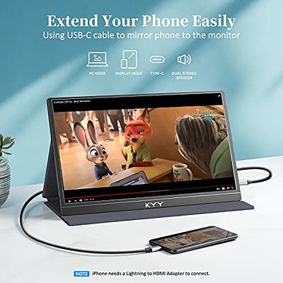 ARZOPA Portable Monitor 15.6'' FHD 1080P Portable Laptop Monitor IPS  Computer External Screen USB C HDMI Display for PC MAC Phone Xbox PS5- A1  GAMUT