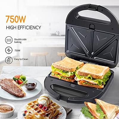 Aigostar Sandwich Maker Panini Press Grill, 3 in 1 Waffle Maker with  Removable Non-stick Plates, Electric Grilled Cheese Maker, Portable Cool  Touch