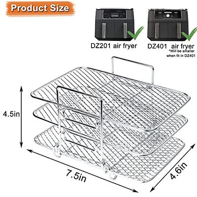 Air Fryer Rack Compatible with Ninja DZ201 DZ401 XL Air Fryer 2-Basket  Electric Fryer (2Pack), Multi-Layer Grill Rack, Grill Rack, Double Basket  Air Fryers Rack, 304 Stainless Steel Toast Rack - Yahoo