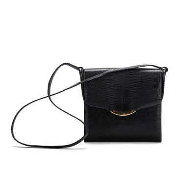 Luxe Medium Shoulder Bag Black Lizard