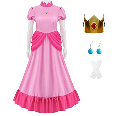 Super Mario Princess Daisy Adult Costume Peach Bros Cosplay Dress