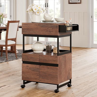 SUNLEI Kitchen Island on Wheels with Storage Cabinet & Drawer, 23.8 Width  Rolling Kitchen Table, Cart Handle for Towel Rack or Free Mobility