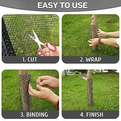 Tree Trunk Protector Guard Black 15.7x122inch Plastic Chicken Wire Mesh  Roll Garden Fence Animal Barrier Plant Cage Shrub Cover Tree Wraps to  Protect Bark, Balcony Protection for Pets Safe Fencing Net 