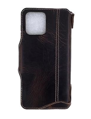 Yogurt Case for iPhone 13 Pro Max, Genuine Leather Wallet Cover for iPhone  13 Pro Max, 6.7-inch Handmade Dark Brown