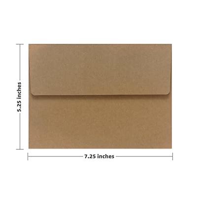 50 Pack Cards and Envelopes, 5x7 Inches for Invitations, Brown Kraft Paper