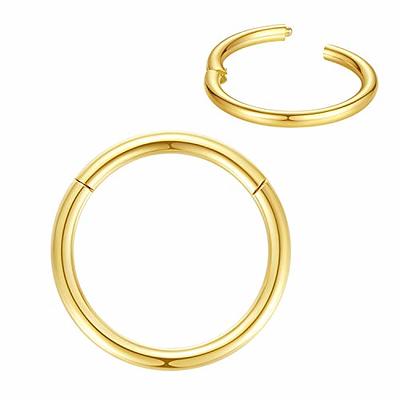 14K Gold Seamless Hinged Clicker Ring - Cartilage, Daith, Nose, Septum