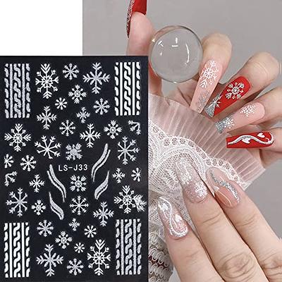 3d Snowflake Nail Art Stickers Winter Nail Decals Self - Temu Norway