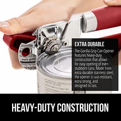 The Original Gorilla Grip Heavy Duty Stainless Steel Smooth Edge Manual Hand  Held Can Opener With Soft Touch Handle, Rust Proof Oversized Handheld Easy  Turn Knob, Large Lid Openers, Red - Yahoo