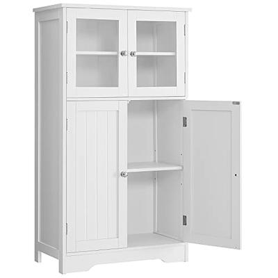  Iwell Bathroom Cabinet, Storage Cabinet with Doors, Large  Display Cabinet with Open Shelf, Freestanding Floor Cabinet for Living  Room, Home Office, White : Home & Kitchen