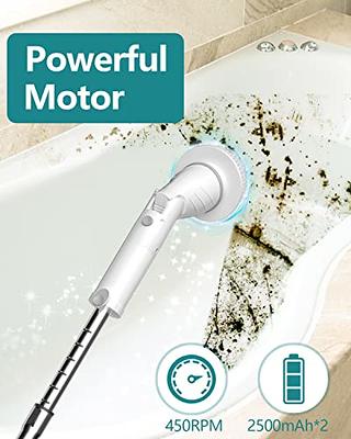 Electric Spin Scrubber Cordless Cleaning Brush with 7 Replaceable Brush  Heads and Extension Handle for Bathroom