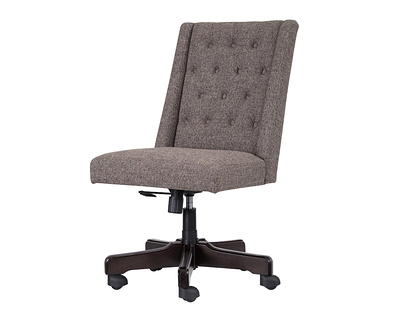 Home Decorators Collection Cosgrove Biscuit Beige Upholstered Office Chair with Arms and Adjustable Wood Base