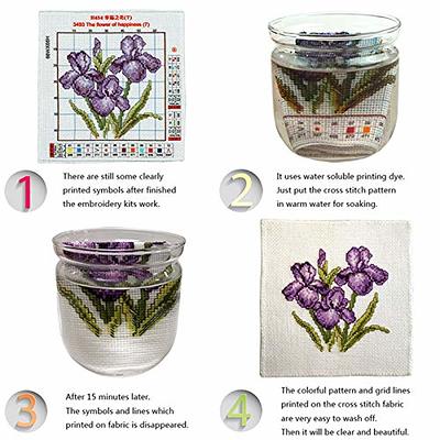 Flower Easy DIY Embroidery Kit for Beginner Printed Pattern Cross