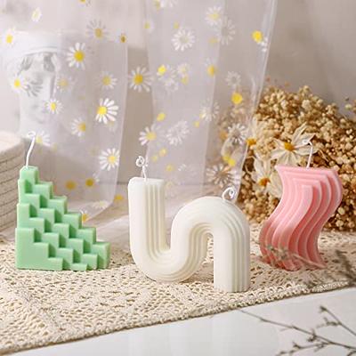  2 Pieces Aesthetic Candles Bubble Cube and S Shaped