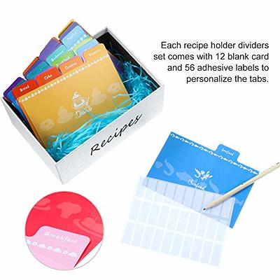 36 Pieces Recipe Card Dividers with Tabs 4x6 inch recipe index dividers  Include 24 Labelled and 12 Blank Tabs 60 Adhesive Labels Work with Cards  for Recipe Box Organize, Rainbow Color Style - Yahoo Shopping