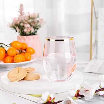 Stemless Plastic Champagne Flutes with Gold Trim - 12 Ct.