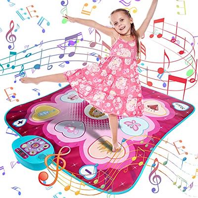  Dance Mat,Toys for 3 4 5 6 7+ Year Old Girls,Dance Mat for  Kids,Electronic Music Dance Pad Toy with LED Lights,5 Game Modes Princess  Dancing Mat,Birthday Xmas Gifts for Age 3-8