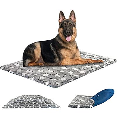 Frisco Quilted Plush Dog Crate Mat, Gray, 24-in